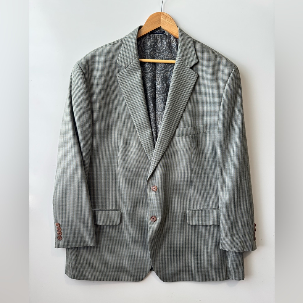 Ralph Lauren Blazer Sports Coat 2 Button Casual Jacket Size 48r Silk Wool